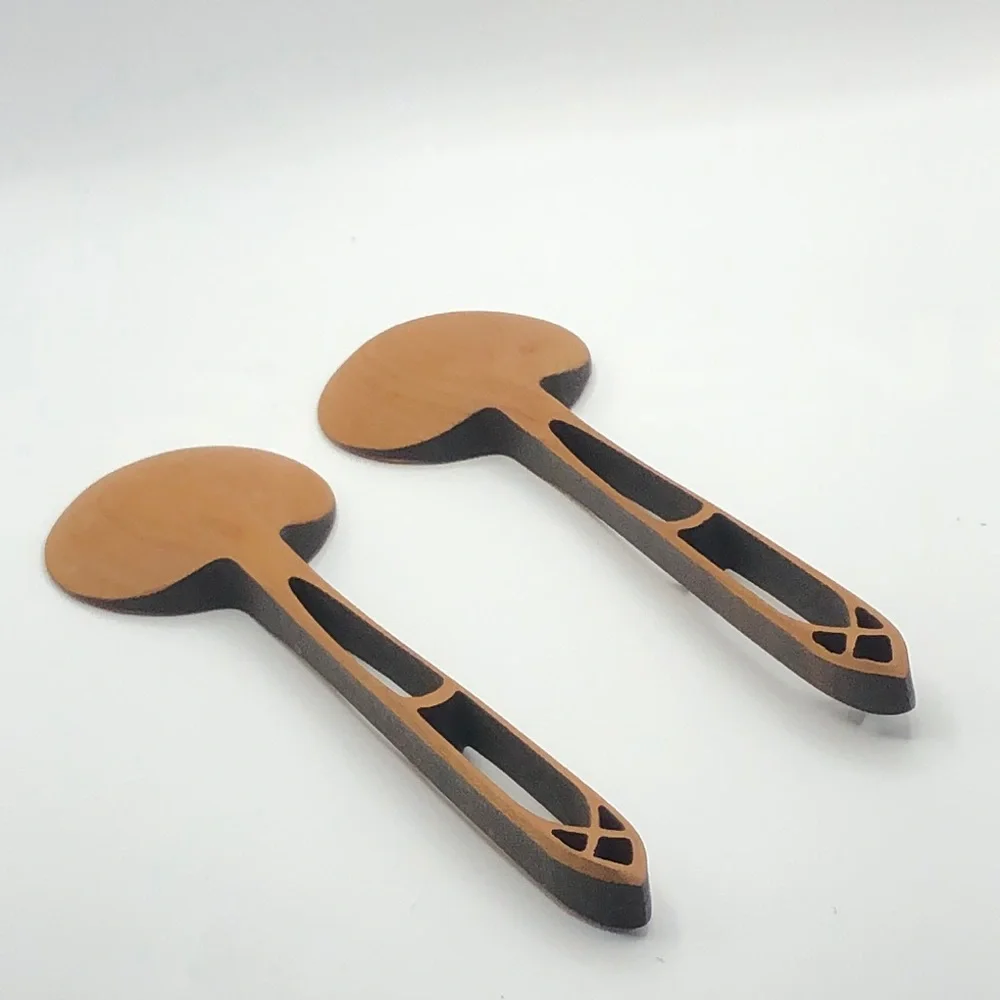 NWOT MOONSPOON CATHEDRAL Design 7” INCH WOODEN SERVING SPOON SET